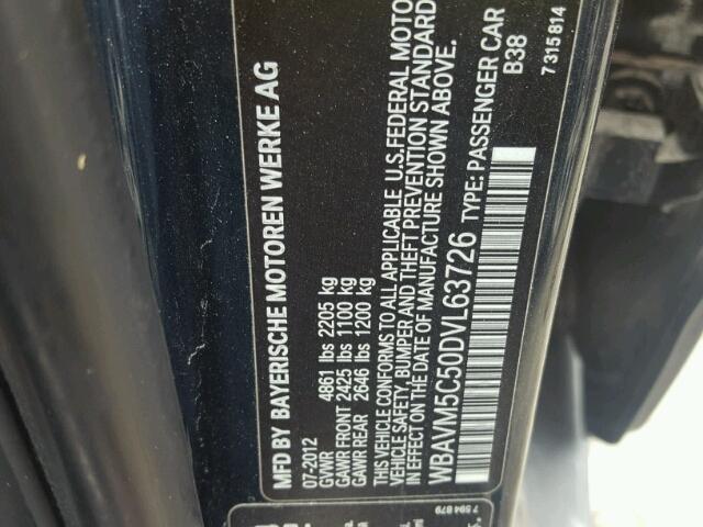 WBAVM5C50DVL63726 - 2013 BMW X1 XDRIVE3 BLUE photo 10