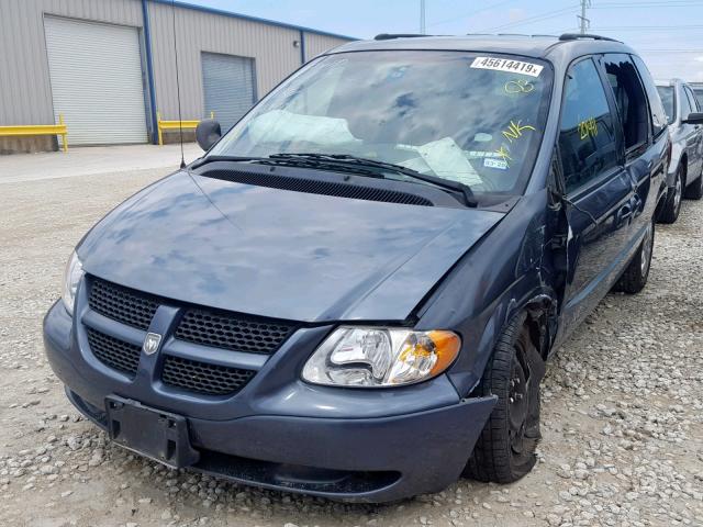 1B4GP45381B231395 - 2001 DODGE CARAVAN SP BLUE photo 2