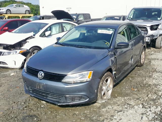 3VW2K7AJ6CM385324 - 2012 VOLKSWAGEN JETTA BASE GRAY photo 2