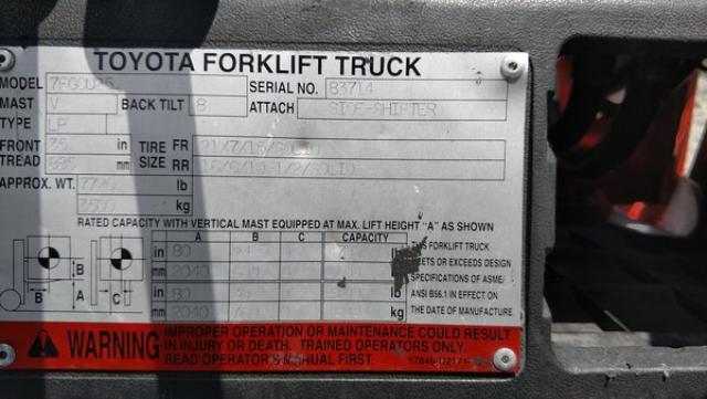 7FGCU2583714 - 2004 TOYOTA FORKLIFT UNKNOWN - NOT OK FOR INV. photo 10