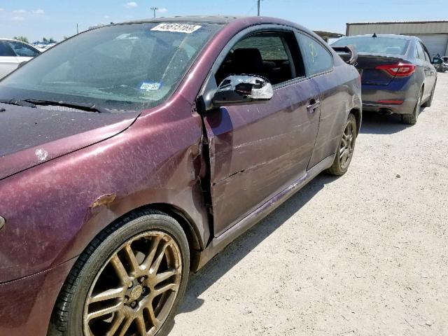 JTKDE177850055842 - 2005 TOYOTA SCION TC ბურგუნდია ფოტო 9