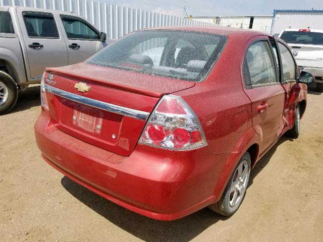 KL1TD5DE3AB090066 - 2010 CHEVROLET AVEO LS RED photo 4