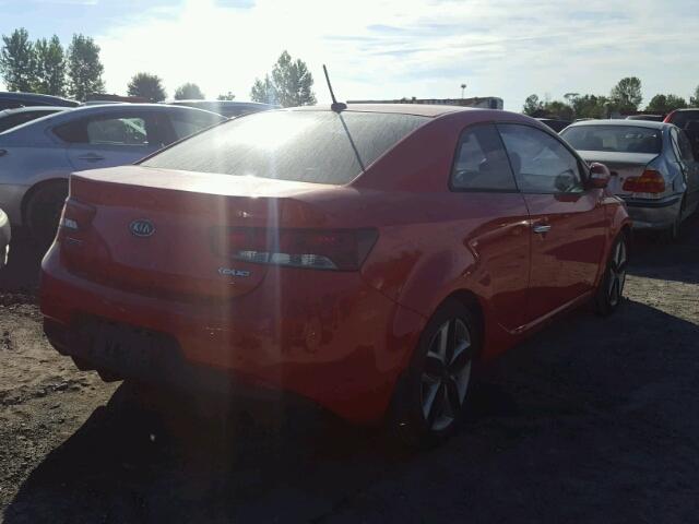 KNAFW6A31A5105331 - 2010 KIA FORTE SX RED photo 4