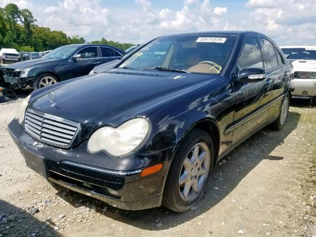 WDBRF61J94E018777 - 2004 MERCEDES-BENZ C 240 BLACK photo 2