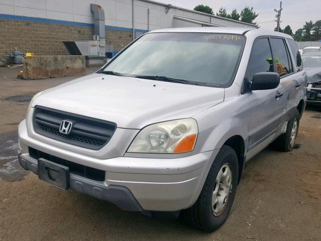 2HKYF18154H527349 - 2004 HONDA PILOT LX SILVER photo 2