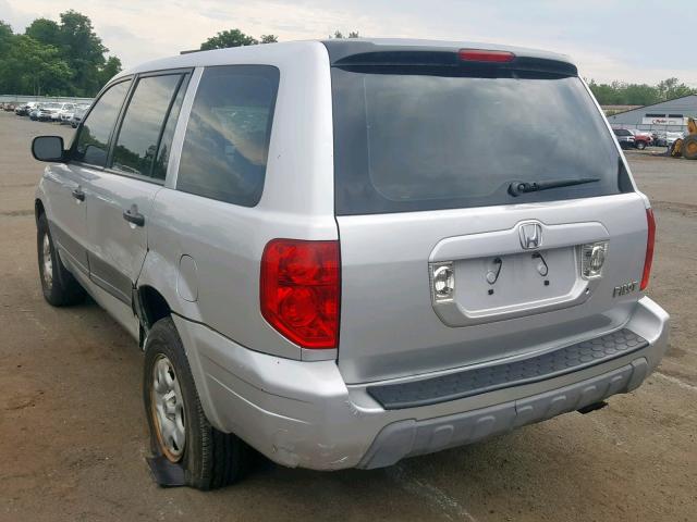 2HKYF18154H527349 - 2004 HONDA PILOT LX SILVER photo 3