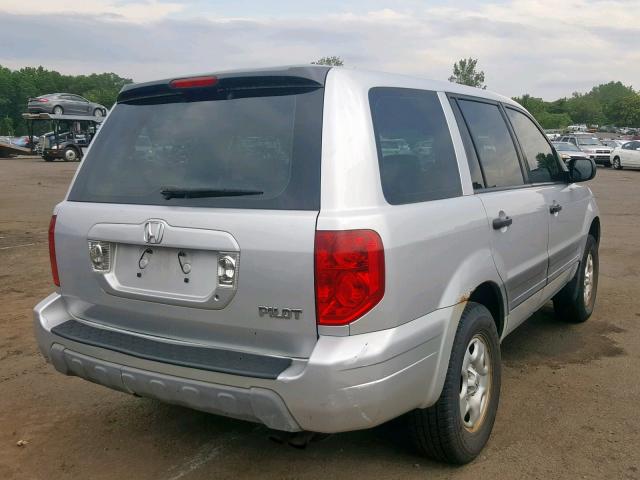 2HKYF18154H527349 - 2004 HONDA PILOT LX SILVER photo 4