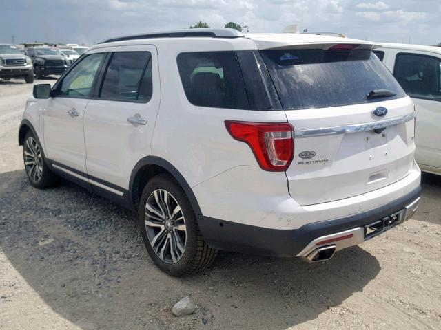 1FM5K8HT2GGB25642 - 2016 FORD EXPLORER P WHITE photo 3