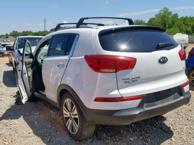 KNDPC3AC3E7574834 - 2014 KIA SPORTAGE E WHITE photo 3