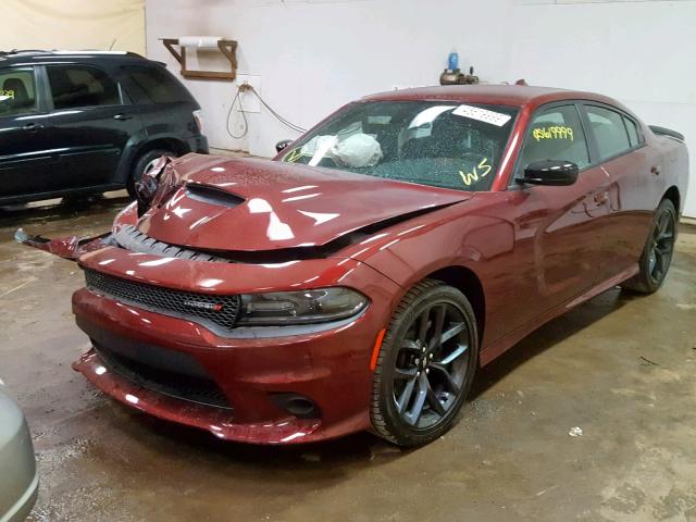 2C3CDXHG5KH650814 - 2019 DODGE CHARGER GT BURGUNDY photo 2