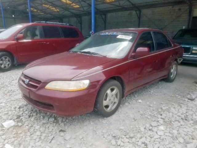 1HGCG5655XA026480 - 1999 HONDA ACCORD EX MAROON photo 2