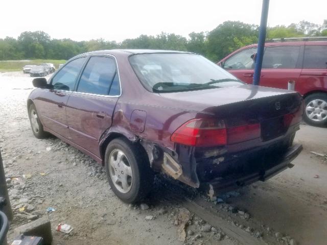 1HGCG5655XA026480 - 1999 HONDA ACCORD EX MAROON photo 3