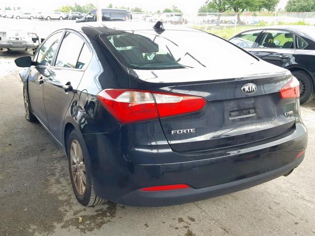 KNAFX4A83F5265733 - 2015 KIA FORTE EX BLACK photo 3