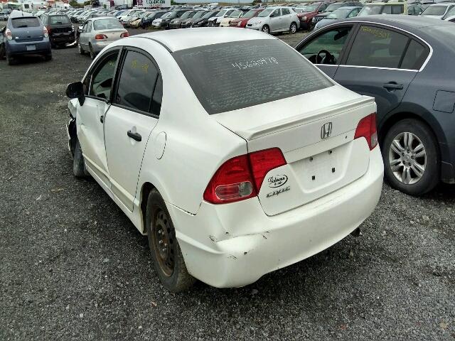 2HGFA16298H124525 - 2008 HONDA CIVIC DX WHITE photo 3