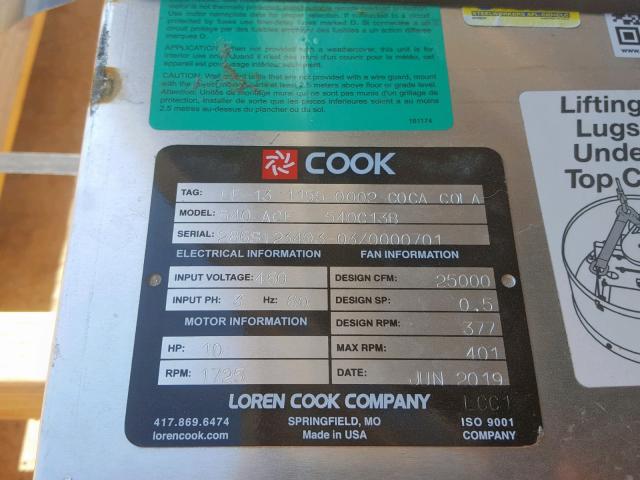 286S12340303 - 2005 COOK FAN UNIT SILVER photo 10