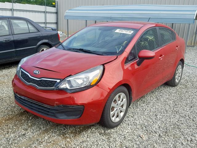 KNADN4A36D6280140 - 2013 KIA RIO EX RED photo 2