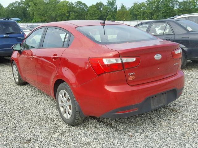 KNADN4A36D6280140 - 2013 KIA RIO EX RED photo 3