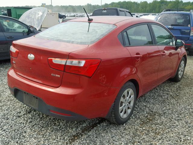 KNADN4A36D6280140 - 2013 KIA RIO EX RED photo 4