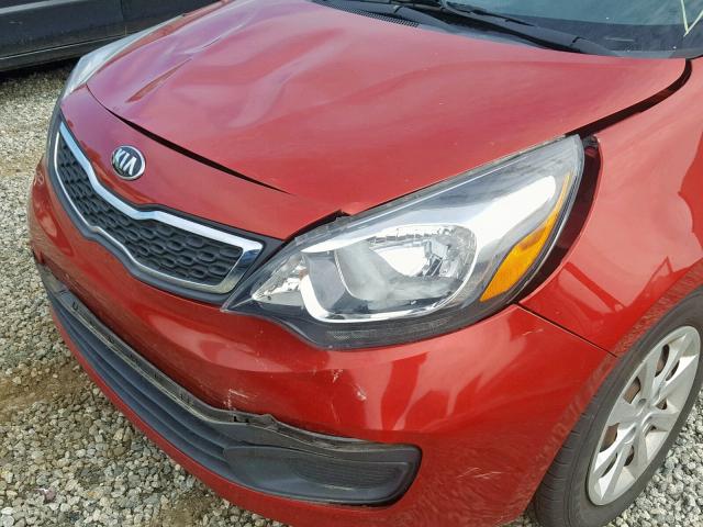 KNADN4A36D6280140 - 2013 KIA RIO EX RED photo 9