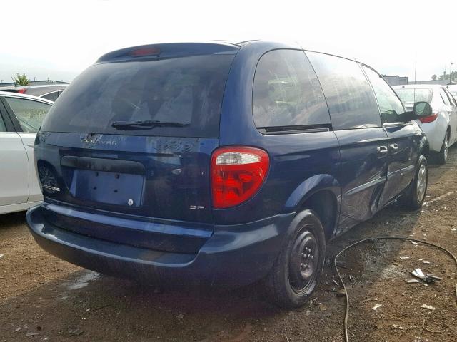 1B4GP25B52B687240 - 2002 DODGE CARAVAN SE BLUE photo 4