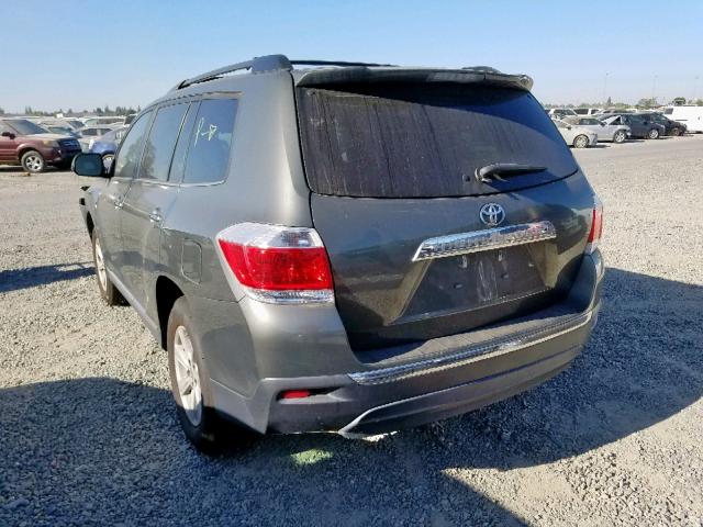 5TDZK3EH1CS077186 - 2012 TOYOTA HIGHLANDER GREEN photo 3