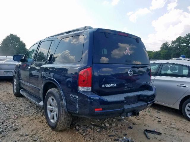 5N1BA08D68N619614 - 2008 NISSAN ARMADA SE BLUE photo 3