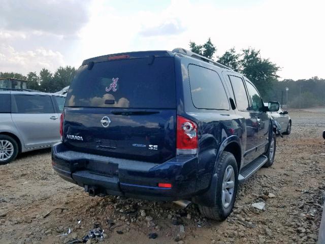 5N1BA08D68N619614 - 2008 NISSAN ARMADA SE BLUE photo 4