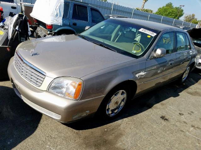 1G6KD54Y21U242666 - 2001 CADILLAC DEVILLE BEIGE photo 2