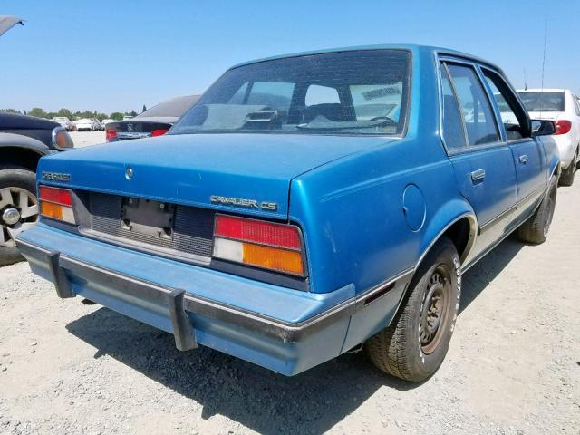 1G1JD69P5GK171376 - 1986 CHEVROLET CAVALIER C BLUE photo 4