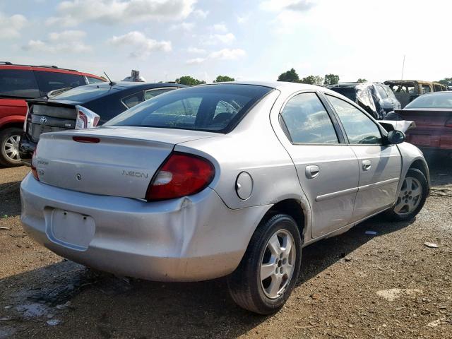 1B3ES26C52D526618 - 2002 DODGE NEON SILVER photo 4