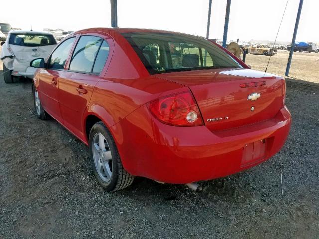 1G1AT58H597156258 - 2009 CHEVROLET COBALT LT RED photo 3