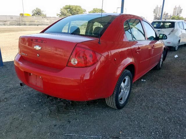 1G1AT58H597156258 - 2009 CHEVROLET COBALT LT RED photo 4