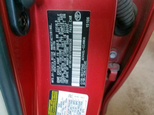 4T1BE46K17U060636 - 2007 TOYOTA CAMRY CE RED photo 10