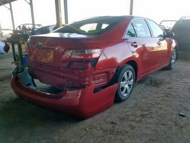 4T1BE46K17U060636 - 2007 TOYOTA CAMRY CE RED photo 4