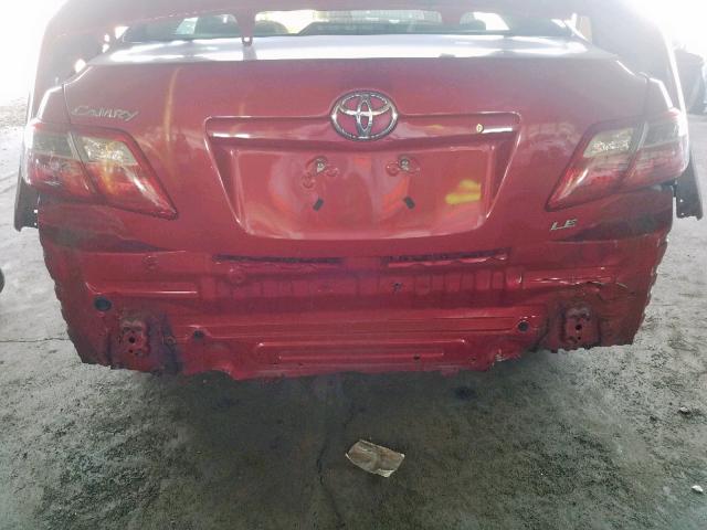 4T1BE46K17U060636 - 2007 TOYOTA CAMRY CE RED photo 9