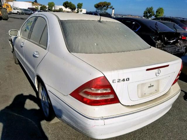 WDBRF61J31F108576 - 2001 MERCEDES-BENZ C 240 WHITE photo 3