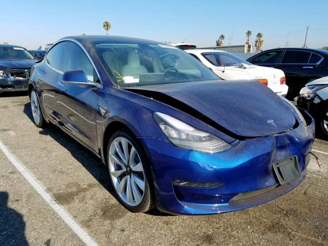 5YJ3E1EB5KF231690 - 2019 TESLA MODEL 3 BLUE photo 1