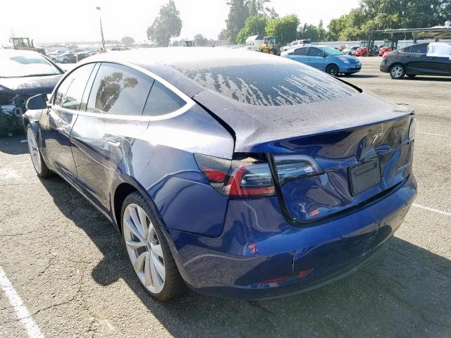 5YJ3E1EB5KF231690 - 2019 TESLA MODEL 3 BLUE photo 3