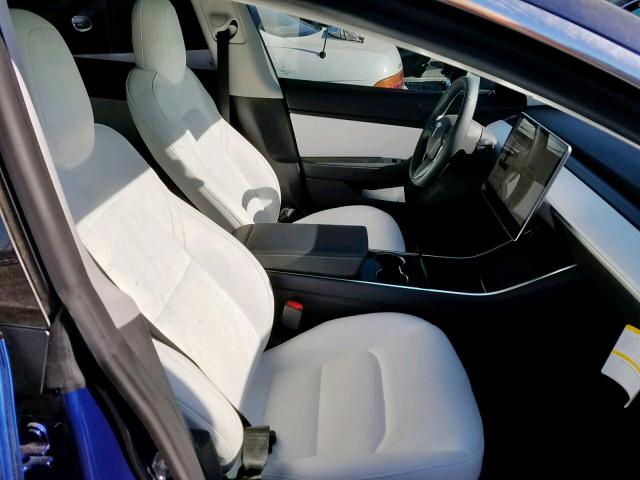 5YJ3E1EB5KF231690 - 2019 TESLA MODEL 3 BLUE photo 5