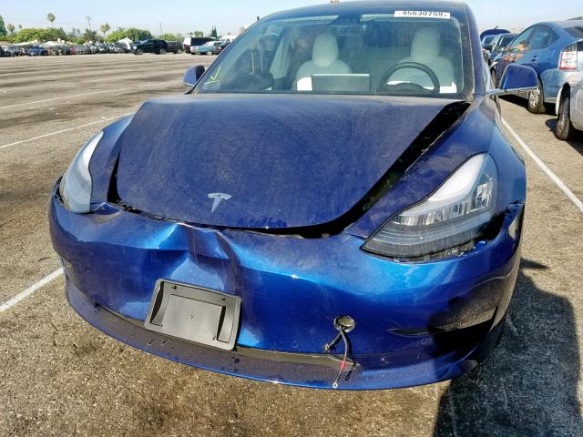 5YJ3E1EB5KF231690 - 2019 TESLA MODEL 3 BLUE photo 9