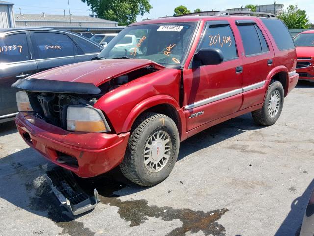 1GKDT13W212226999 - 2001 GMC JIMMY RED photo 2