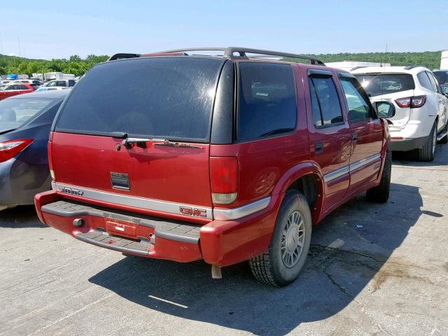 1GKDT13W212226999 - 2001 GMC JIMMY RED photo 4