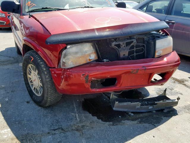 1GKDT13W212226999 - 2001 GMC JIMMY RED photo 9