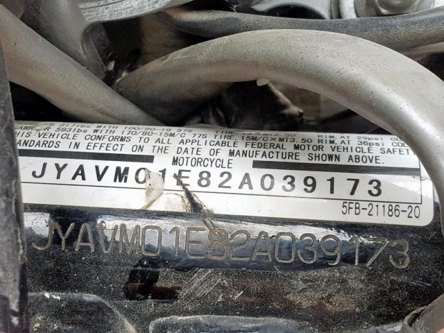 JYAVM01E82A039173 - 2002 YAMAHA XVS65 BASE PURPLE photo 10