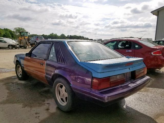 1FABP28M8GF296177 - 1986 FORD MUSTANG LX PURPLE photo 3