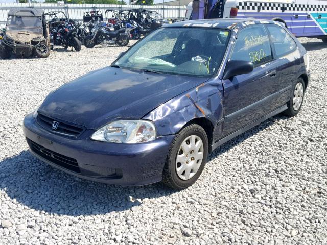 2HGEJ6445XH106552 - 1999 HONDA CIVIC DX BLUE photo 2