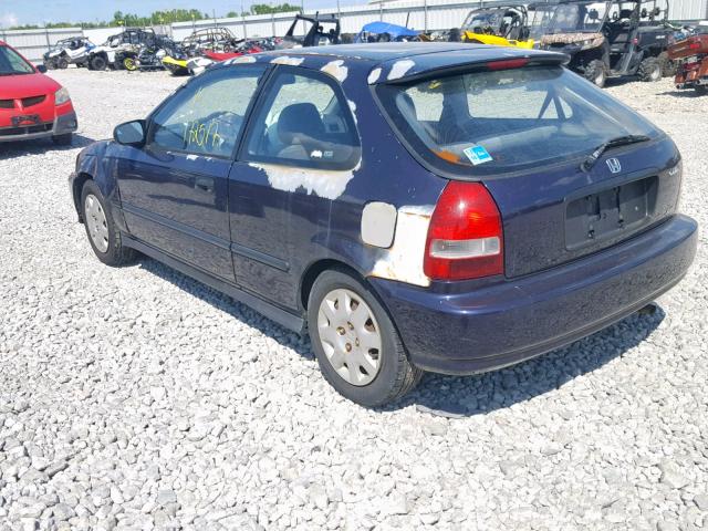 2HGEJ6445XH106552 - 1999 HONDA CIVIC DX BLUE photo 3