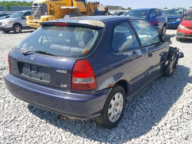 2HGEJ6445XH106552 - 1999 HONDA CIVIC DX BLUE photo 4