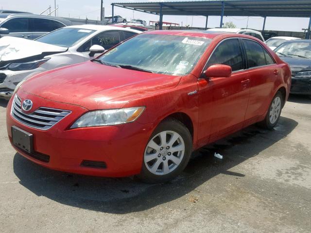 4T1BB46K98U061320 - 2008 TOYOTA CAMRY HYBR RED photo 2