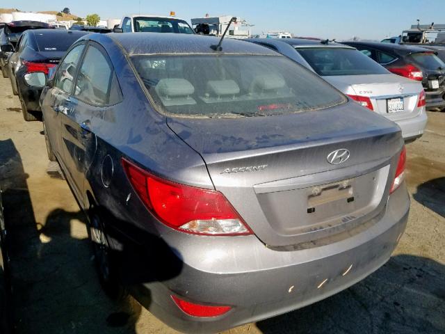 KMHCT4AEXGU161315 - 2016 HYUNDAI ACCENT SE GRAY photo 3